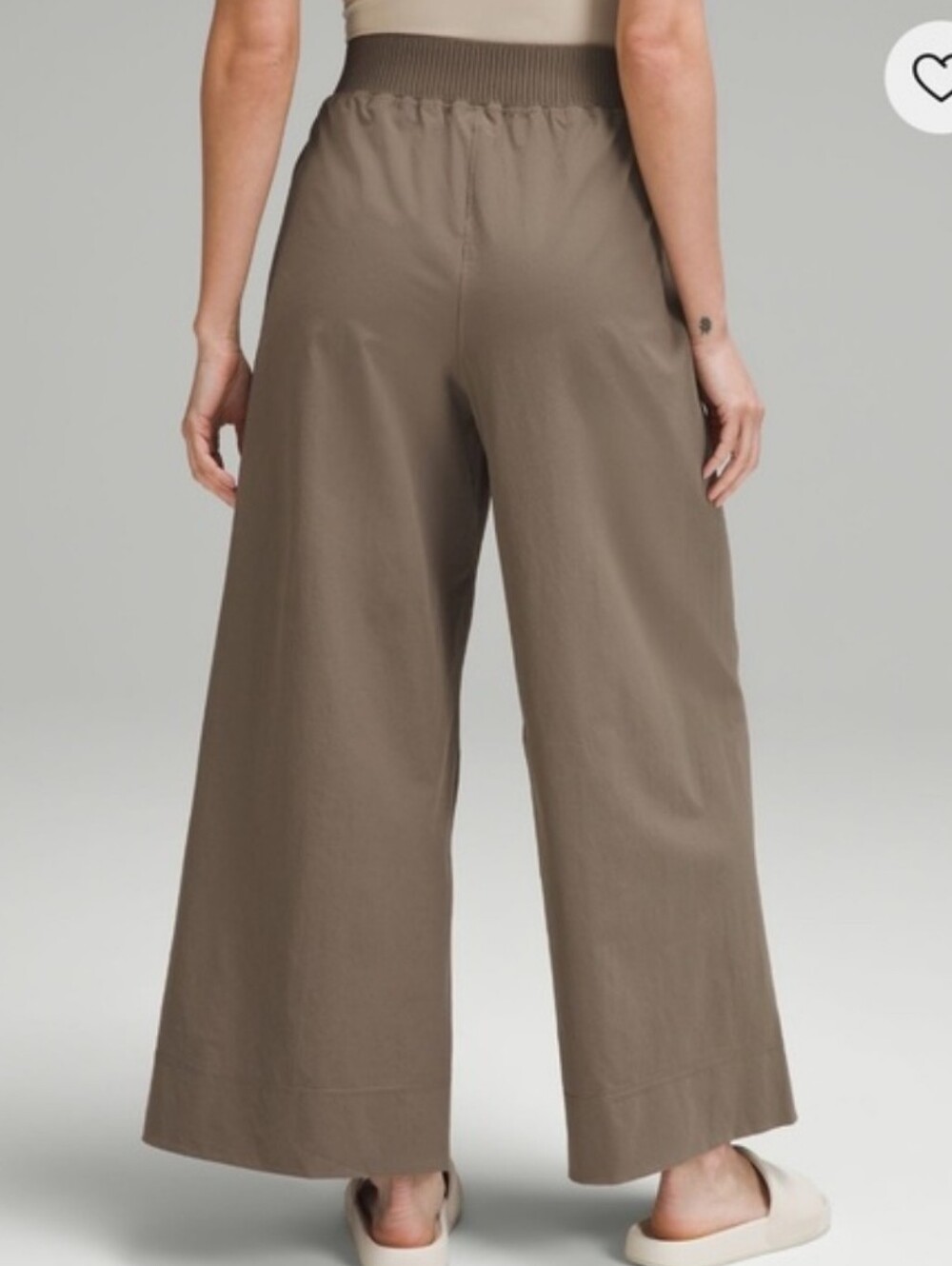 Lululemon Stretch Woven High-Rise Wide-Leg Cropped Pants Olive Green Size 4 Asia - Picture 2 of 4